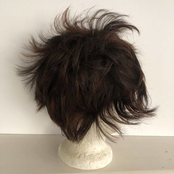 Annette Wig by Ashro 6911236 Dark Brown Burgundy Short Shag - Picture 3 of 4